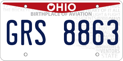 OH license plate GRS8863