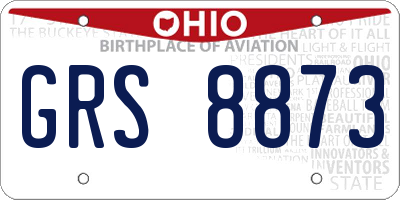 OH license plate GRS8873