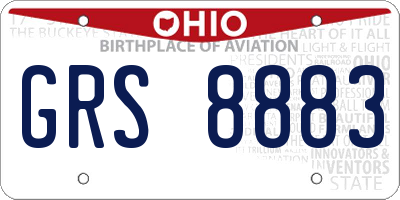 OH license plate GRS8883