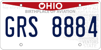 OH license plate GRS8884