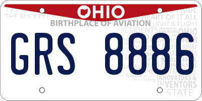 OH license plate GRS8886