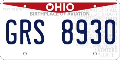 OH license plate GRS8930