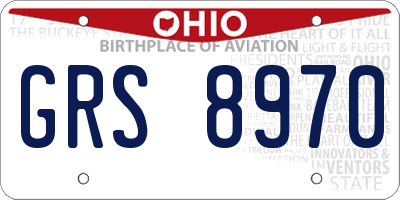 OH license plate GRS8970