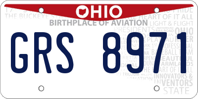 OH license plate GRS8971