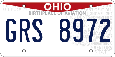 OH license plate GRS8972