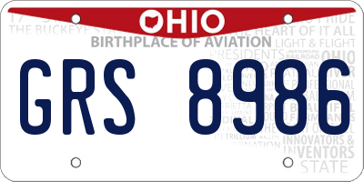 OH license plate GRS8986