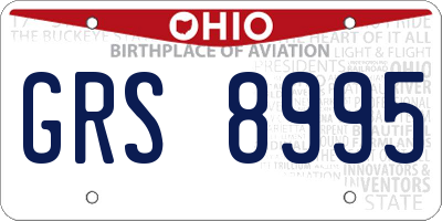 OH license plate GRS8995