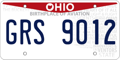 OH license plate GRS9012