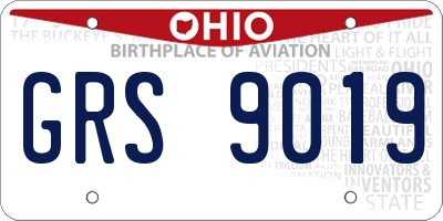 OH license plate GRS9019