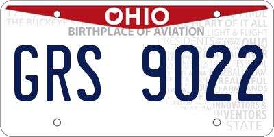 OH license plate GRS9022