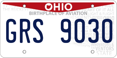 OH license plate GRS9030