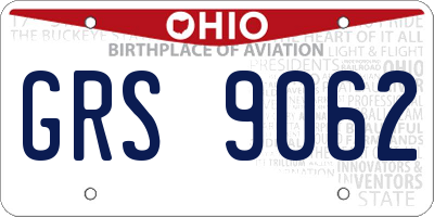 OH license plate GRS9062