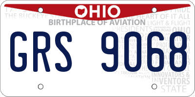 OH license plate GRS9068