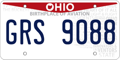OH license plate GRS9088