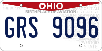 OH license plate GRS9096