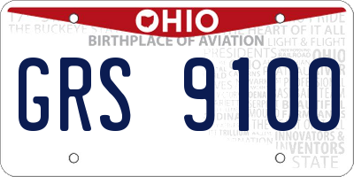 OH license plate GRS9100