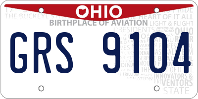 OH license plate GRS9104
