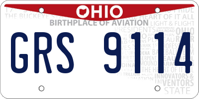 OH license plate GRS9114