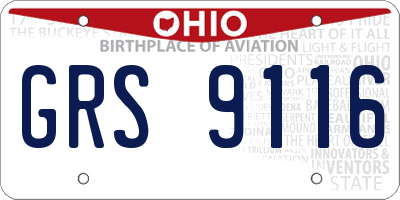 OH license plate GRS9116