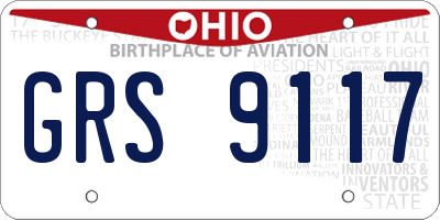 OH license plate GRS9117