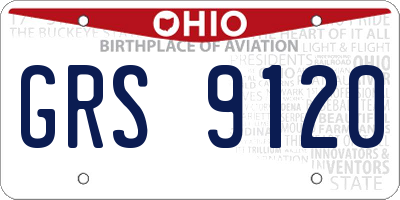 OH license plate GRS9120