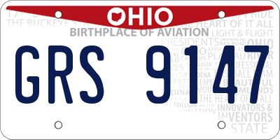 OH license plate GRS9147