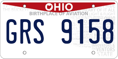 OH license plate GRS9158