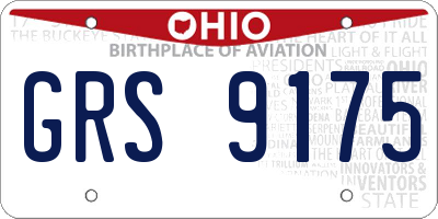 OH license plate GRS9175