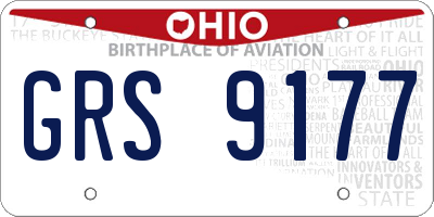 OH license plate GRS9177