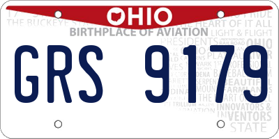 OH license plate GRS9179