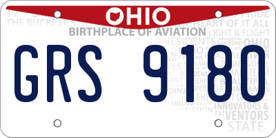OH license plate GRS9180