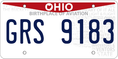OH license plate GRS9183