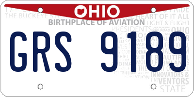 OH license plate GRS9189