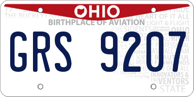 OH license plate GRS9207