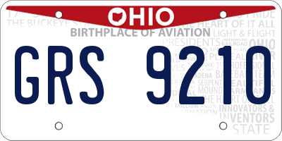 OH license plate GRS9210