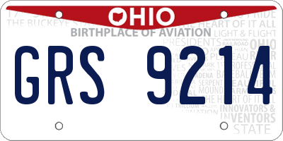 OH license plate GRS9214