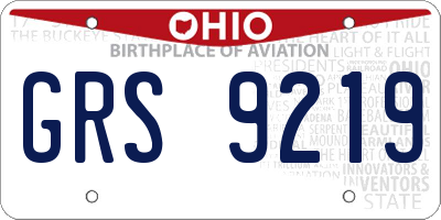 OH license plate GRS9219