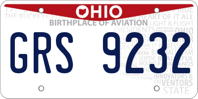 OH license plate GRS9232
