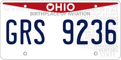 OH license plate GRS9236