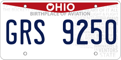 OH license plate GRS9250