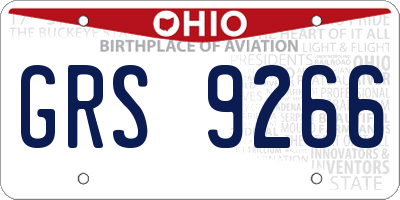 OH license plate GRS9266