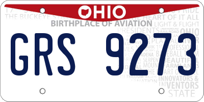 OH license plate GRS9273