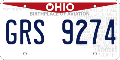 OH license plate GRS9274