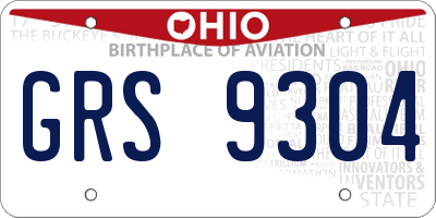 OH license plate GRS9304