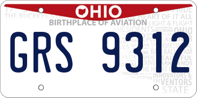 OH license plate GRS9312