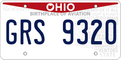 OH license plate GRS9320