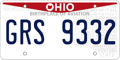 OH license plate GRS9332