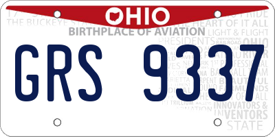 OH license plate GRS9337