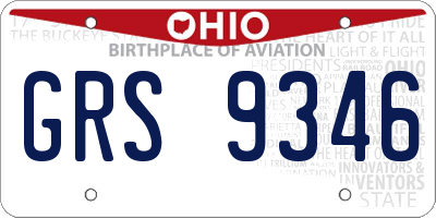 OH license plate GRS9346
