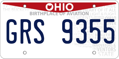 OH license plate GRS9355
